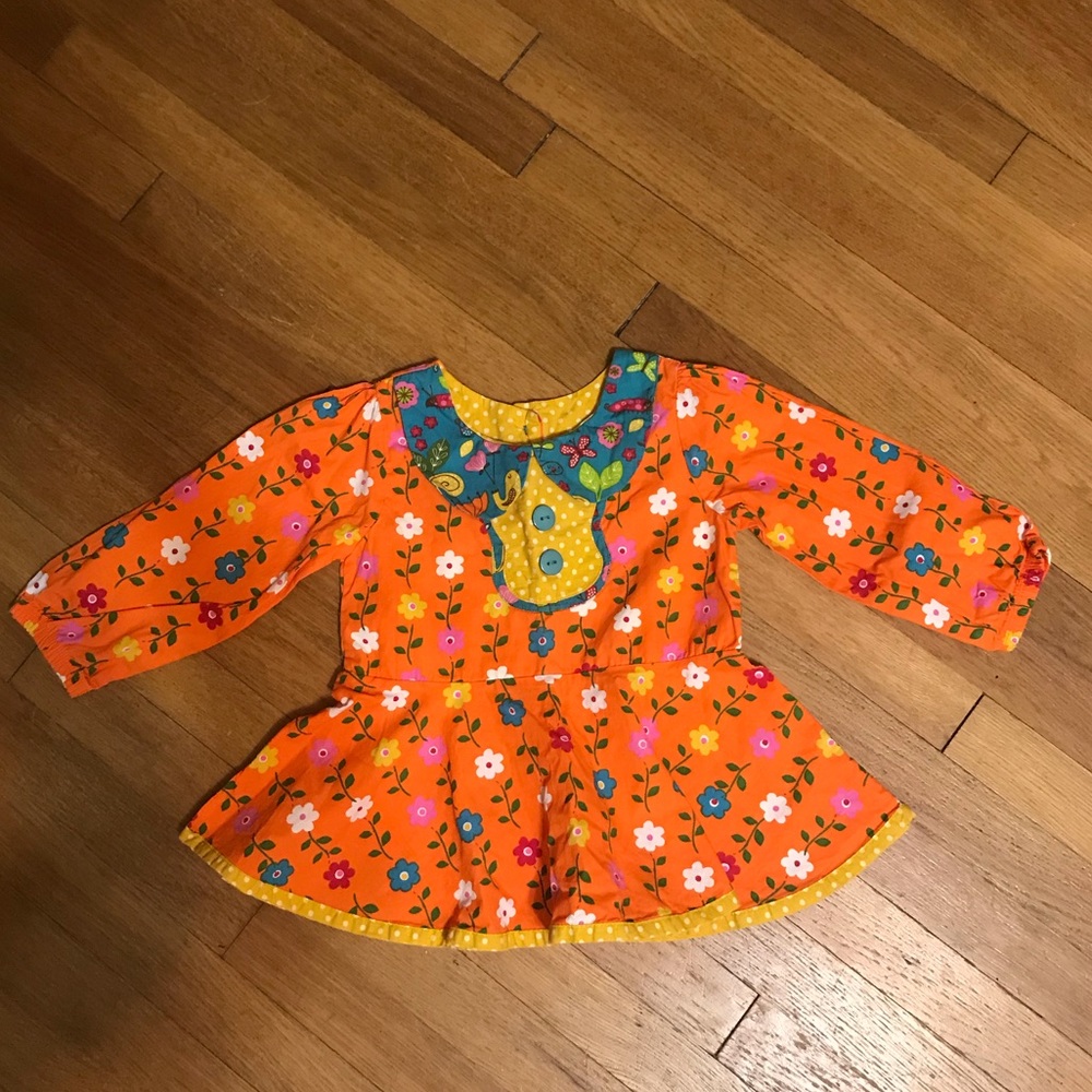 Jelly The Pug Collared Floral Bird Polka Dot Dress